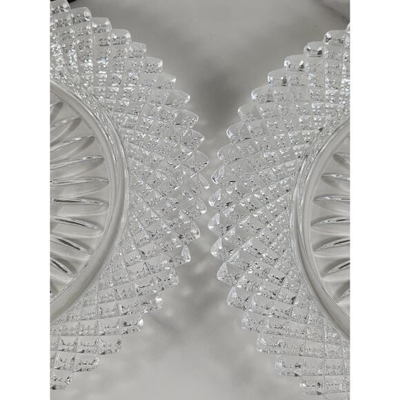 Fostoria Stratton Avon Salad Plates 8" Heavy America Lead Crystal Diamond Shaped - Picture 7 of 15